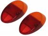 Paruzzi number: 194 Taillight lens Euro amber/red A-quality (per pair)
Beetle 1300-1500 until 7.1967 
Beetle 1200 8.1961 until 7.1973 