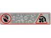 Paruzzi number: 76164 Fan Warning Sticker
Vanagon/T25 with a watercooled engine 