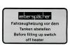 Paruzzi number: 76184 Sticker Eberspcher fuel fill up warning
