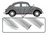 Paruzzi number: 65 Aluminum molding set
Beetle 10.1952 until 1962 (VIN 8 010 447) 

Note: 
for vehicles with a Wolfsburg trunk emblem 